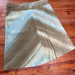 Merona Great And Blue 100% Linen A-Line Knee Length Cottage Core Skirt Size 16